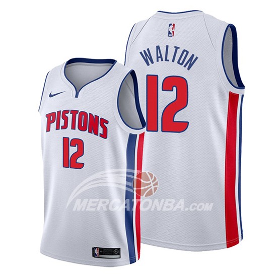 Maglia Detroit Pistons Derrick Walton Association 2019-20 Bianco